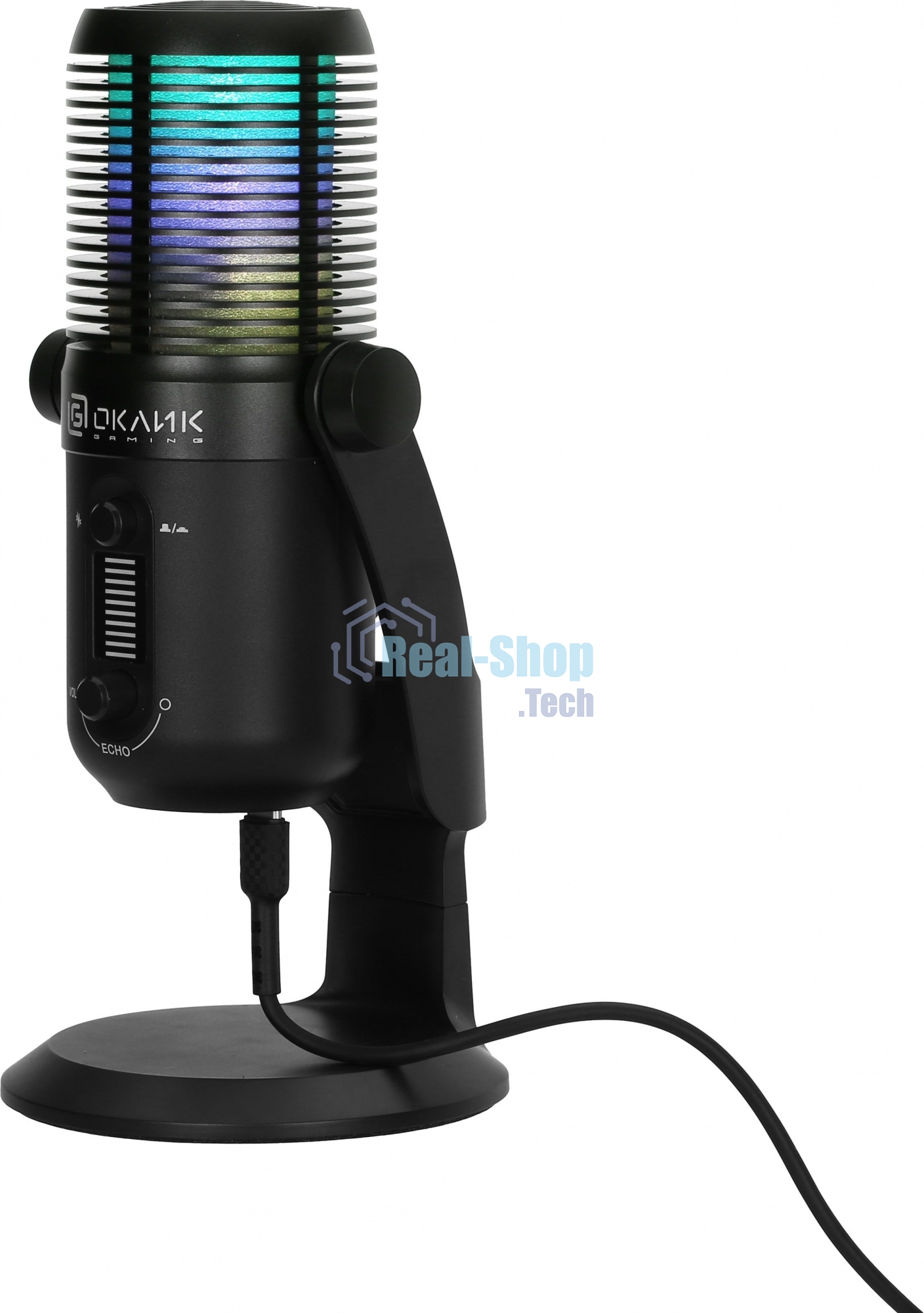 Микрофон проводной Оклик SM-400G 2м черный
