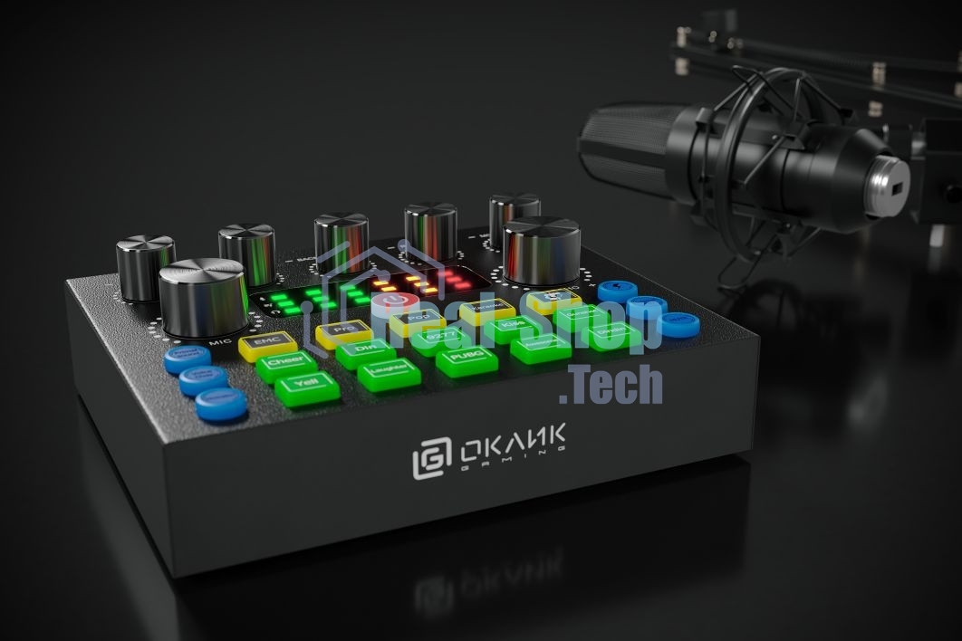 Микрофон проводной Оклик SM-600G 2.5м черный