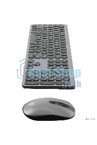 Комплект клавиатура + мышь Оклик 300M клав:серый мышь:серый/черный USB беспроводная slim