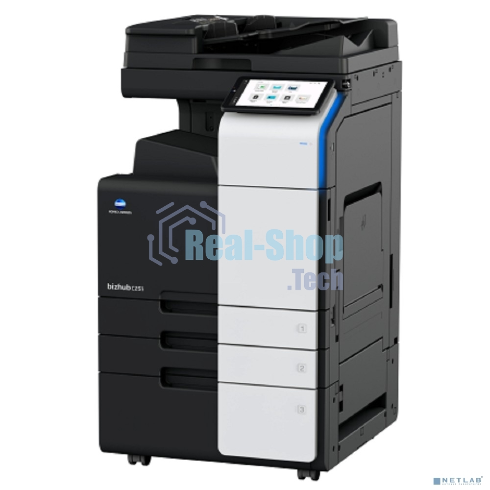 МФУ лазерное Konica Minolta bizhub C251i (A3, 25 стр./мин, без крышки и ADF, без тумбы, без картриджей, без кабеля питания, запуск только инженером платно)