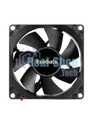 Вентилятор 12В DC ExeGate EX08025H2P (80x80x25 мм, Hydraulic bearing (гидродинамический), 2pin, 2200RPM, 22dBA)