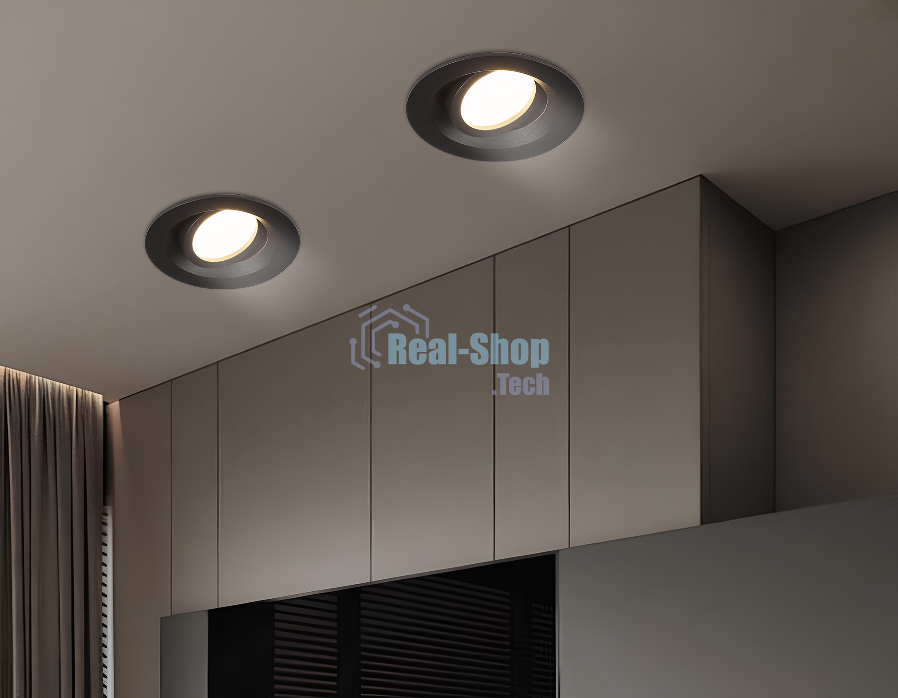 Встраиваемый поворотный точечный светильник Ambrella light TN102742 BK черный IP20 GU5.3 D95*25