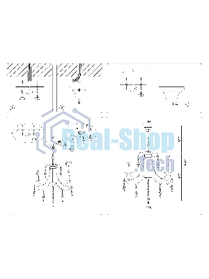 Светильник Ambrella light TR4915/3 WH/GD белый/золото E14/3 max 40W D550*860