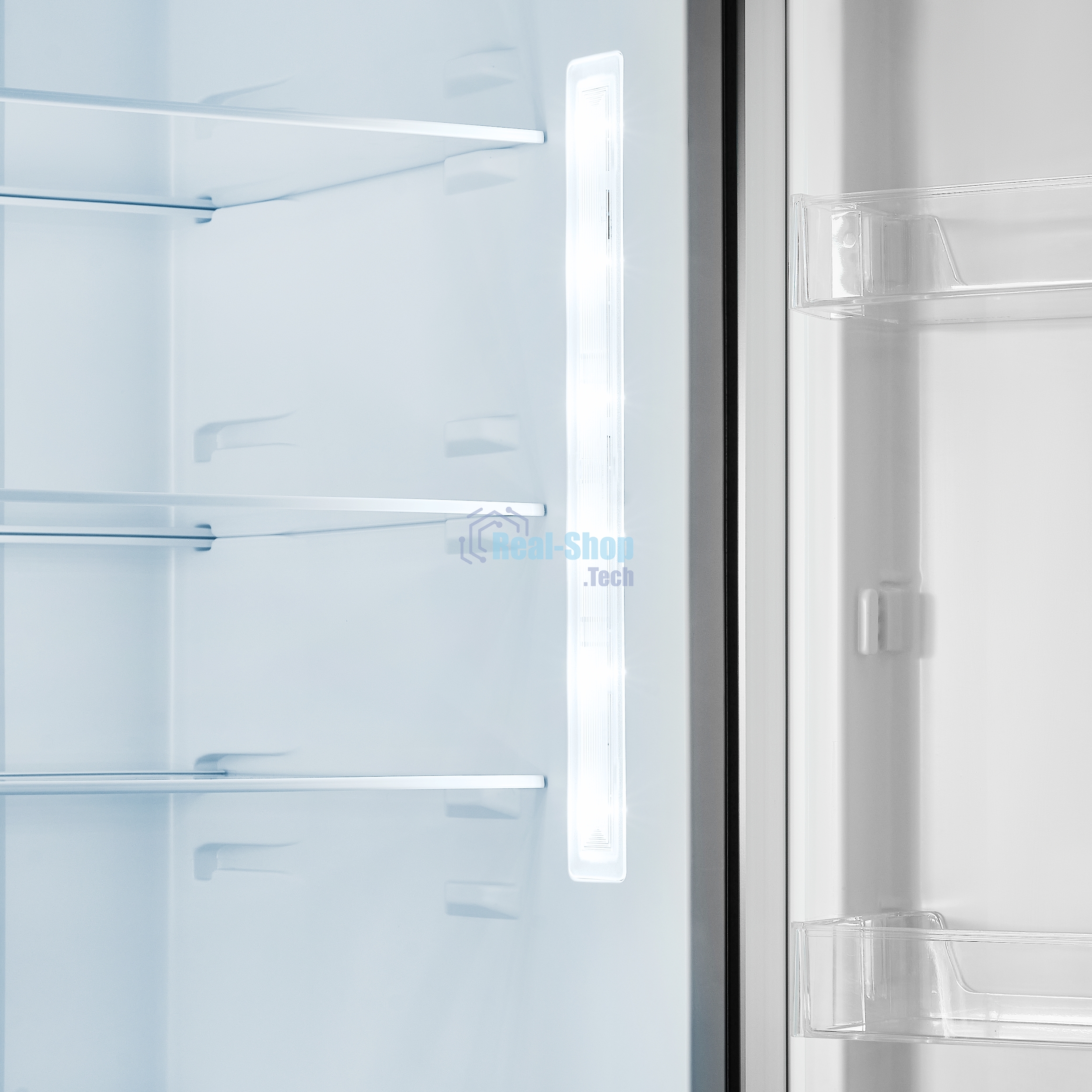 Холодильник Maunfeld MFF185NFSB10 черная нержавеющая сталь двухкамерный инвертор 240/100л морозилка снизу, No Frost