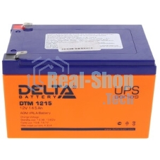 Аккумуляторная батарея Delta EPS 1215 12В/15А·ч, клемма Болт + гайка Ø 6 мм (149х87х144мм (144мм), 4,6кг, Срок службы 5 лет