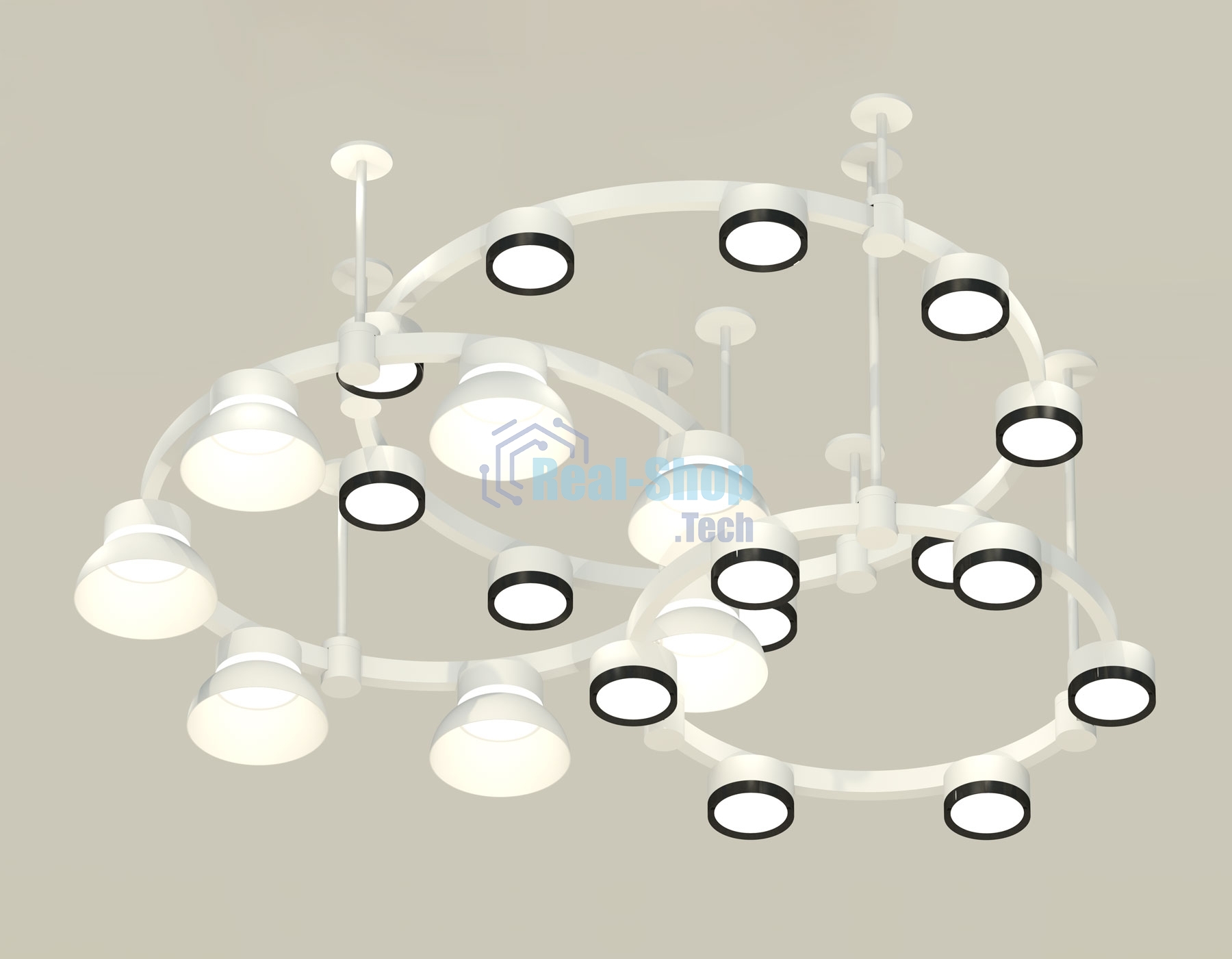Светильник Ambrella light XR92212010/22 SWH/PBK/FR белый песок/черный полированный/белый матовый GX53