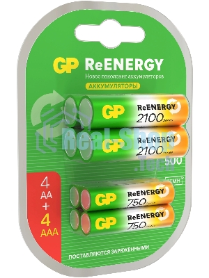 Аккумулятор GP 210AAHC АА+75AAAHC AAA NiMH 2000mAh (4шт)