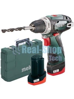 Дрель-шуруповерт Metabo PowerMaxx BS 600080500, 12 В, 2 Ач, 34 Нм, щеточный