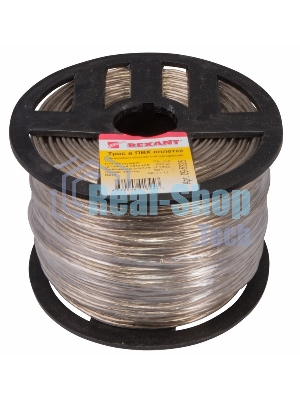 Трос стальной Rexant в ПВХ оплетке d=2,5 мм, прозрачный (бухта 200 м)