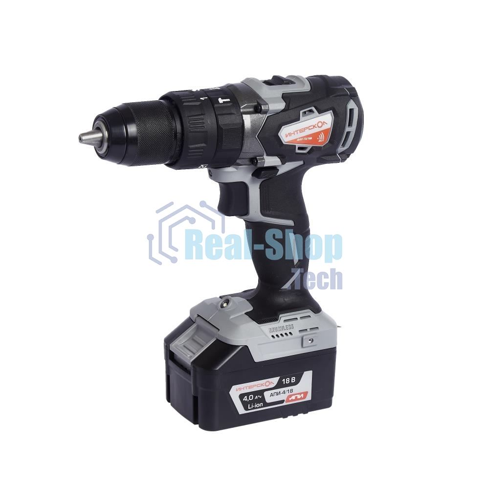 Дрель-шуруповерт аккумуляторная ИНТЕРСКОЛ ДАУ-13/18В, Аккумуляторный, 18В, Без АКБ и ЗУ, Ударный, Кейс