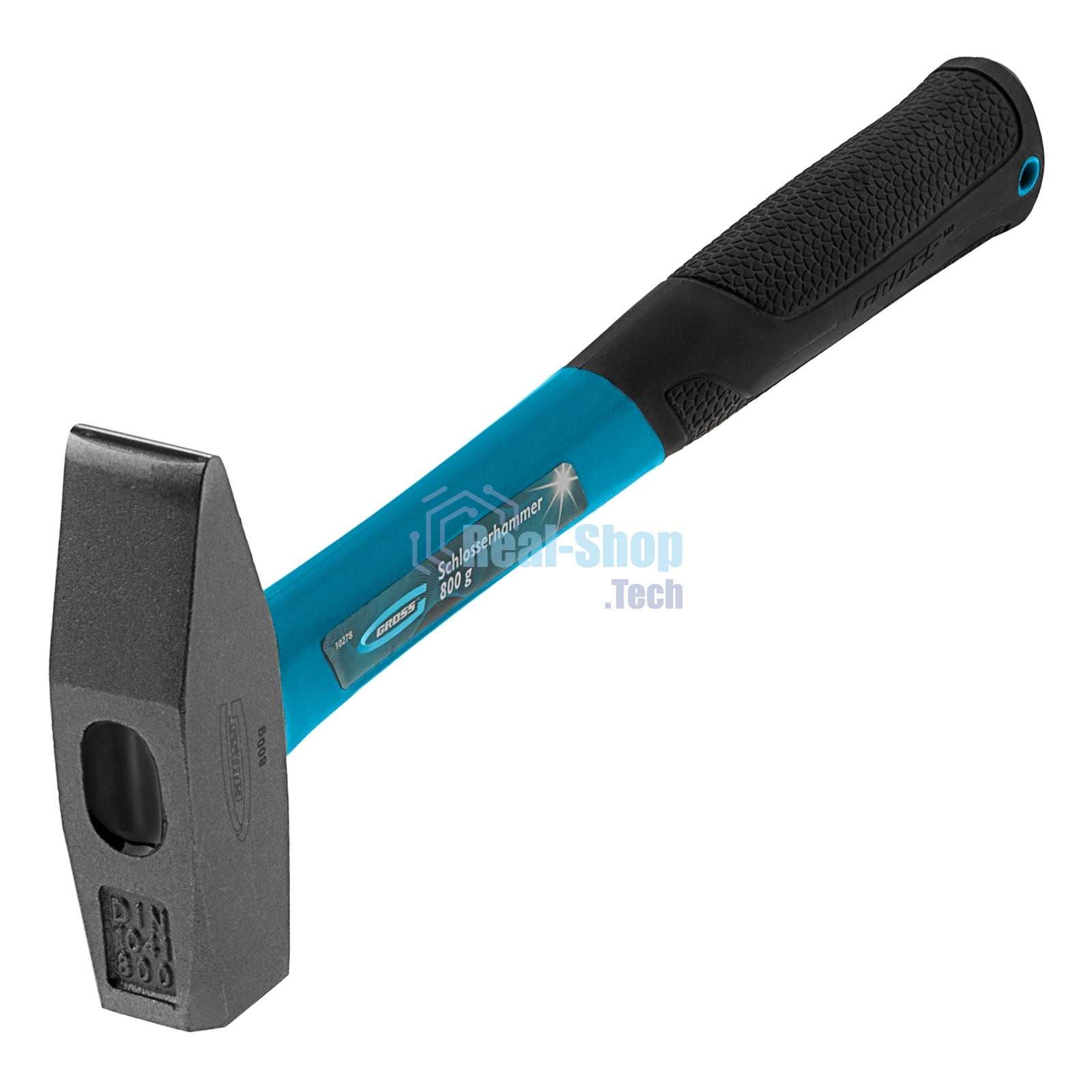 Молоток слесарный Gross 10278 800г, квадратный боек фибергласовая обрезиненная рукоятка