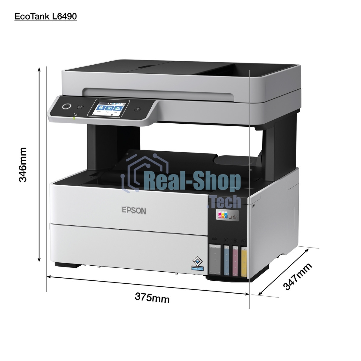МФУ струйное Epson L6490 (C11CJ88405), A4, цветной, печ. до 17 стр/мин. (ч/б) до 9.5 стр/мин. (цвет), 1200 x 4800 dpi (печать) 1200x2400dpi (скан.), USB, RJ-45, Wi-Fi