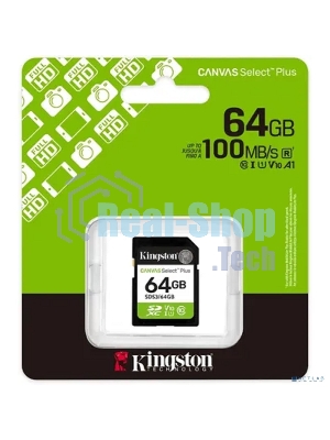 Флеш карта SDXC 64Gb Kingston SDS3/64Gb Canvas Select Plus w/o adapter