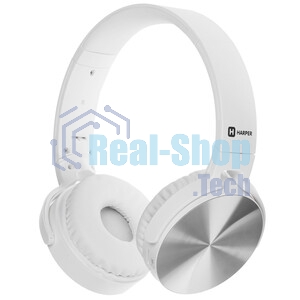 Беспроводные/проводные наушники Harper HB-217 белый, накладные, Bluetooth + проводной, складная конструкция, до 5 ч