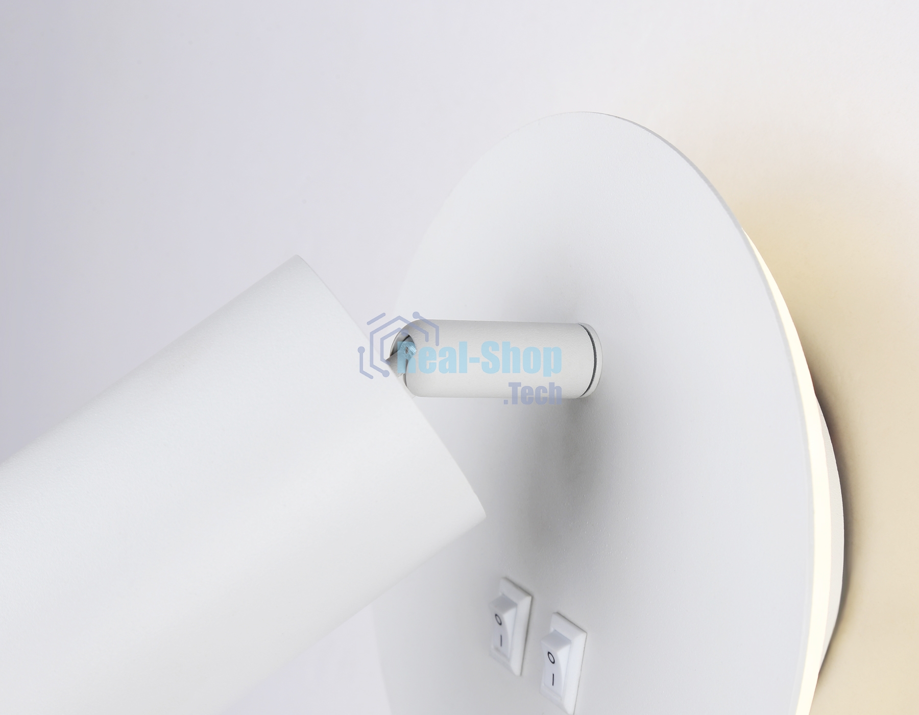 Настенный светильник с выключателем Ambrella light FW2462 WH белый GU10 max 12W+LED 4200K 7W D145*150