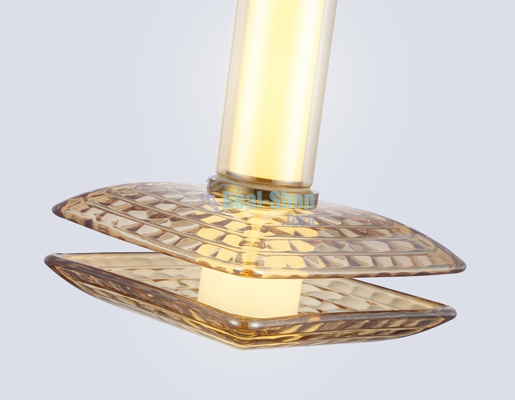 Подвесной светодиодный светильник Ambrella light LH31001 BS/TI латунь/янтарь 10W 3000K 150*150*240