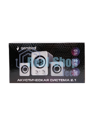 Акустическая система 2.1 Gembird, 11Вт, пластик, рег.громкости и баса, белый