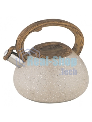 Чайник для плиты ALPENKOK AK-522 нерж.сталь со свистком 3,0л индукционное дно (12)