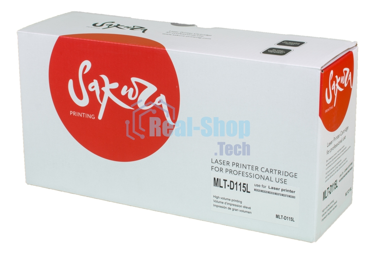 Картридж лазерный Sakura SAMLTD115L/MLTD115L-N для Samsung SL-M2620/2820, M2621/2671, M2670/2870, M2830/2880, черный, 3000 к. (обновленный чип)