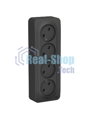 Розетка 4-м ОП Blanca 16А 250В без шторок без заземл. изол. пласт. антрацит SchE BLNRA000416