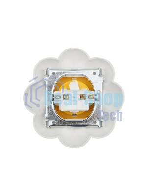 Розетка одноместная Kranz HAPPY Ромашка скрытой установки, с заземлением и защитными шторками, желтая/белая