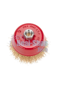 Щетка чашечная для УШМ Kranz латунированная проволока 100 мм М14