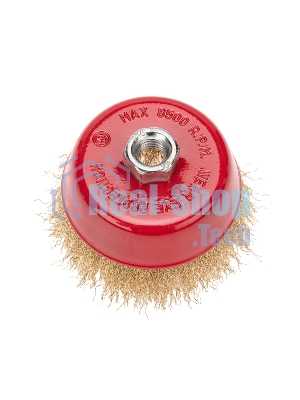 Щетка чашечная для УШМ Kranz латунированная проволока 100 мм М14