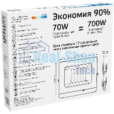 Прожектор светодиодный Gauss LED 70W 4900lm IP65 6500К белый