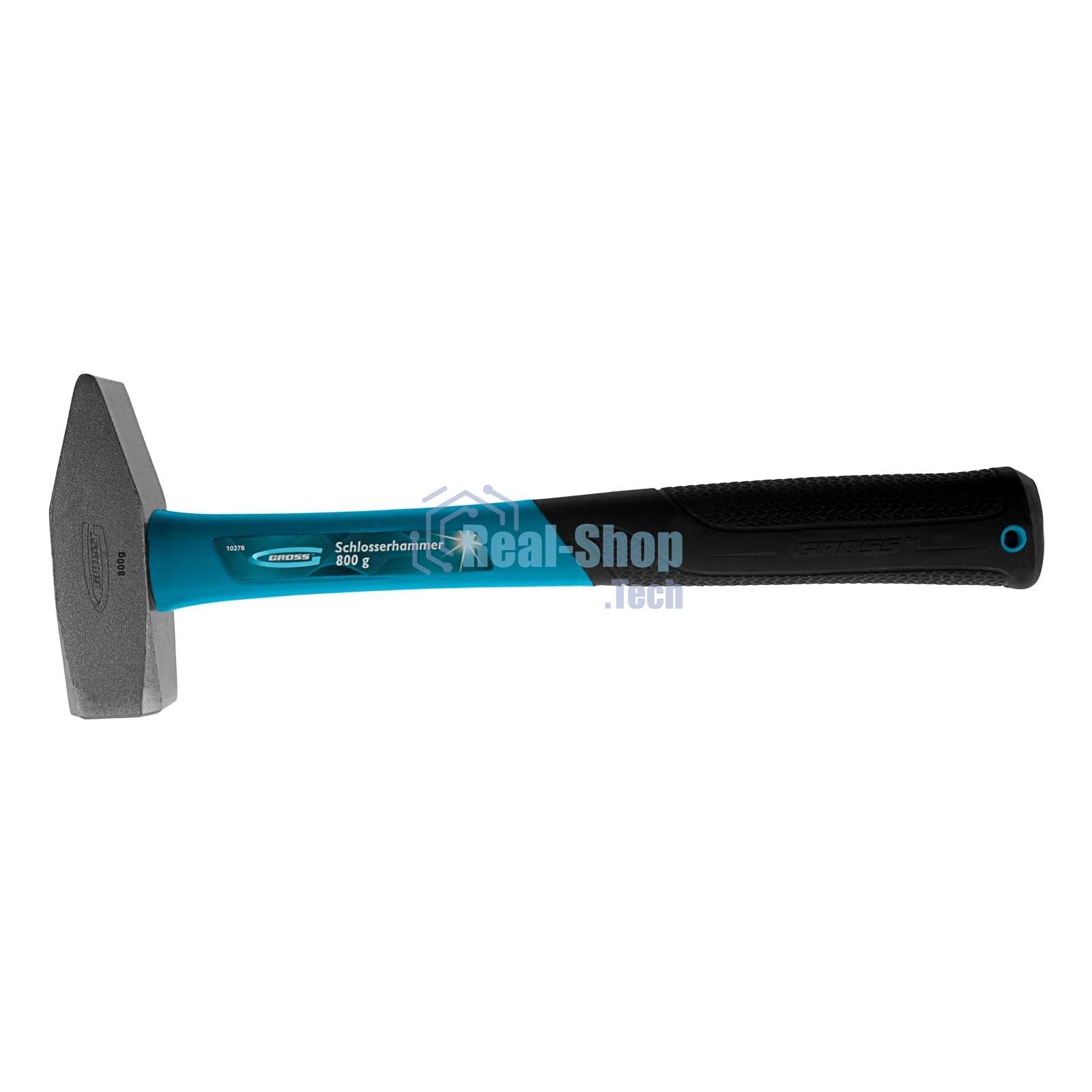 Молоток слесарный Gross 10278 800г, квадратный боек фибергласовая обрезиненная рукоятка