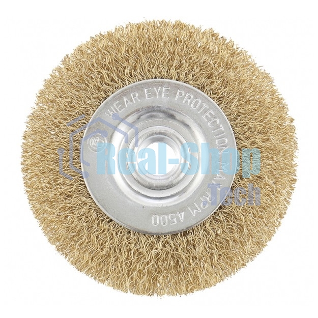 Щетка Matrix для УШМ, 100 мм, М14, плоская, латунированная витая проволока