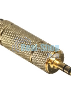 Аудио переходник Cablexpert A-35M-63F, Jack3.5(M) на Jack6.3(F) стерео, золотой, пакет