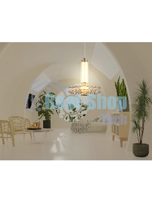 Подвесной светодиодный светильник Ambrella light LH31001 BS/TI латунь/янтарь 10W 3000K 150*150*240