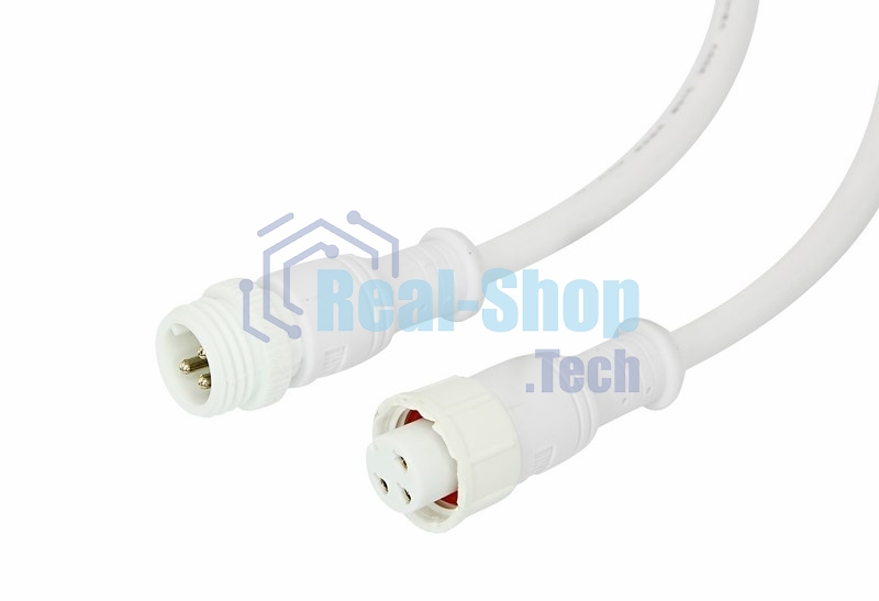 Соединительный кабель Rexant (3pin) герметичный (IP67) 3х0.5мм² белый