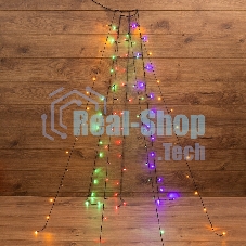 Елочная гирлянда с кольцом Neon-night, 7 нитей по 1,8 метра, цвет диодов мультиколор, не соединяется