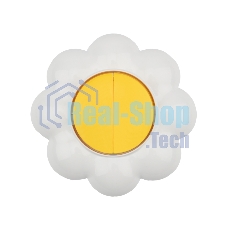 Выключатель двухклавишный Kranz HAPPY Ромашка скрытой установки, желтый/белый