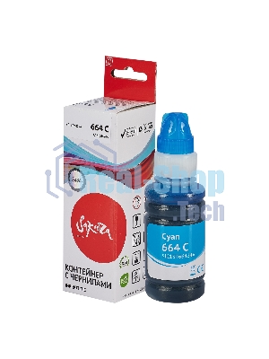 Контейнер с чернилами Sakura C13T66424A (664 C) для Epson, голубой, 6500 к., 70 мл.