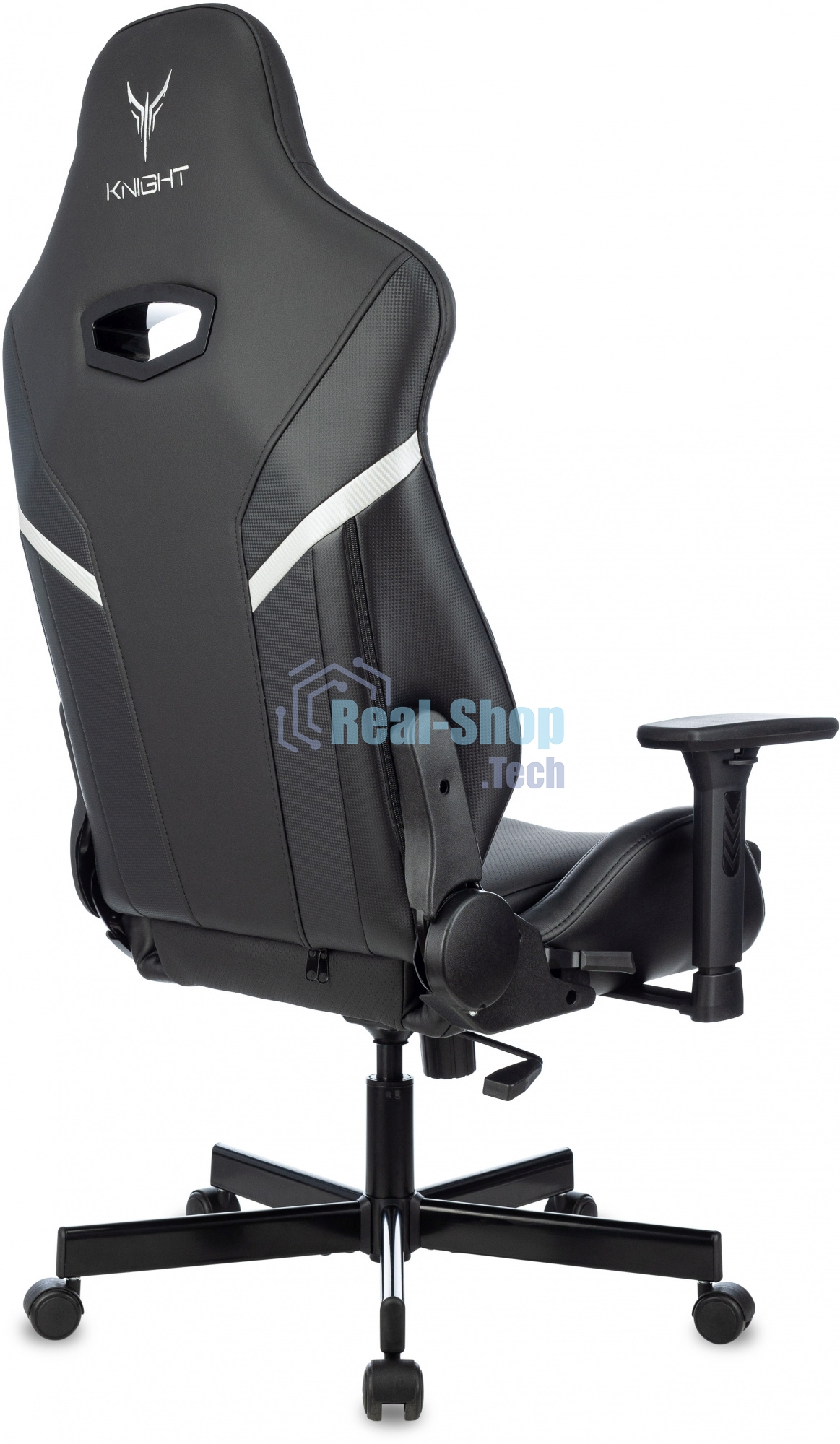 Кресло игровое Knight Thunder 5X черный эко.кожа крестов. металл