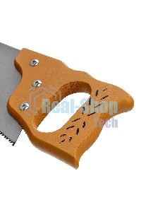 Ножовка по дереву Sparta 450 мм, 7-8 ТРI, каленый зуб, линейка, деревянная рукоятка