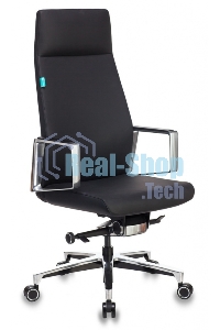 Кресло руководителя Бюрократ JONS/BLACK черный, кожа, крестовина алюминий