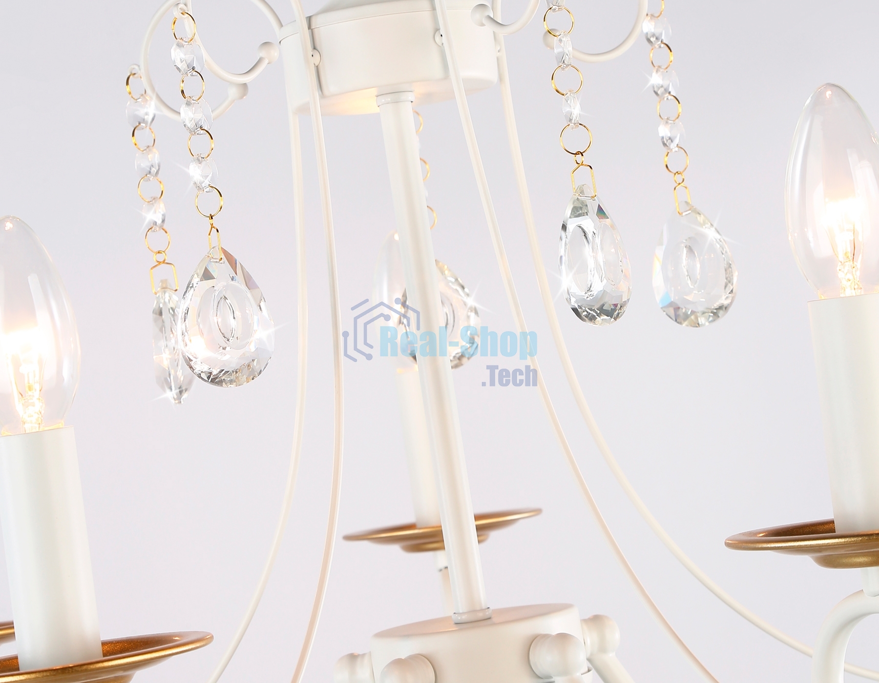 Светильник Ambrella light TR4916/5 WH/GD белый/золото E14/5 max 40W D550*860