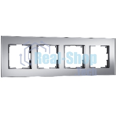 Рамка на 4 поста Senso (серебряный, стекло soft-touch) W0043106