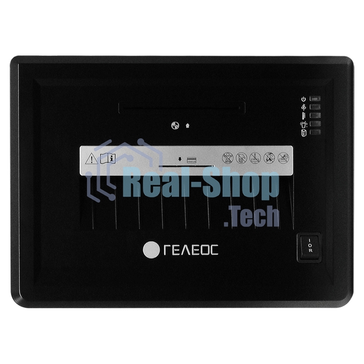 Шредер ГЕЛЕОС УМ26-4, (DIN P-4), фрагмент 3,9х35мм, 14-17 лист (70г/м2), CD/пл.карты/скрепки/скобы, 26 литров