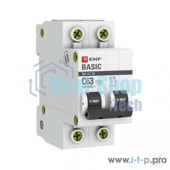 Выключатель автоматический EKF mcb4729-2-20C 2P 20А (C) 4,5кА ВА 47-29 EKF Basic