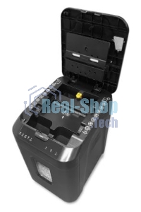 Шредер ГЕЛЕОС АП40-4, DIN P-4 (4 ур-нь секр.), фрагмент 3,9х12мм, АВТОПОДАЧА 170 лист (70г/м2), пл.карты/скрепки/скобы, 37 литров