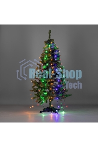 Елочная гирлянда с кольцом Neon-night, 7 нитей по 1,8 метра, цвет диодов мультиколор, не соединяется