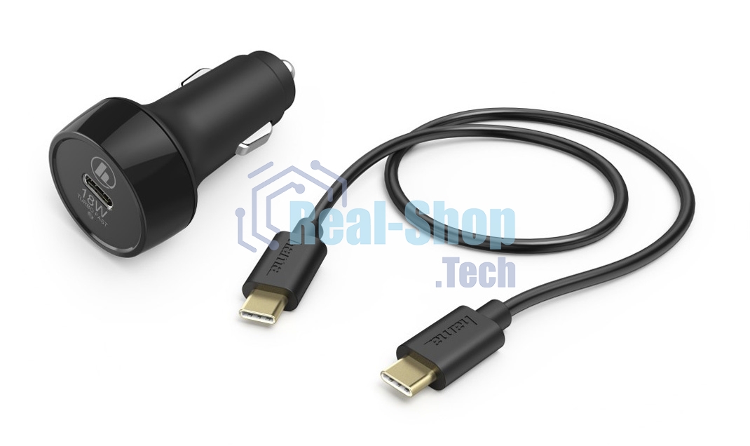 Автомобильное зар./устр. Hama H-183327 3A PD+QC универсальное кабель USB Type C черный (00183327)