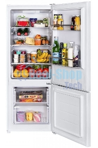 Холодильник Maunfeld MFF144SFW белый глянц. двухкамерный 154/52л морозилка снизу, ручная разморозка