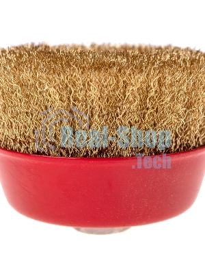 Щетка чашечная для УШМ Kranz латунированная проволока 100 мм М14