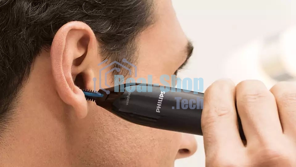 Триммер для носа и ушей Philips, черный, пластик, батарейка АА в комплекте