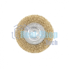 Щетка Matrix для УШМ, 100 мм, М14, плоская, латунированная витая проволока